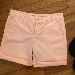 GAP BOYFRIEND ROLLUP KHAKI SHORTS  - PALE NEON PEACH - ROLL UP OR LEAVE DOWN!